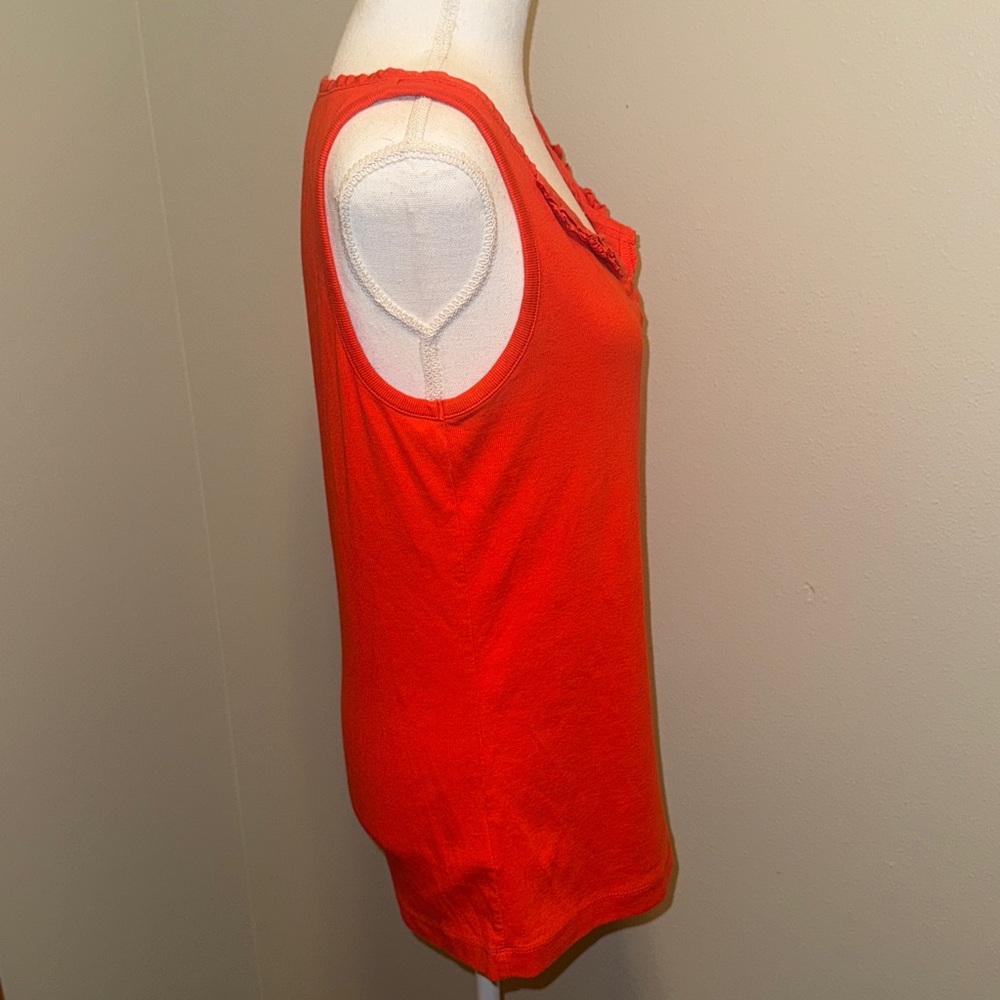 Eddie Bauer Ruffled Neck Ribbed Tank Top Medium - Picture 5 of 6